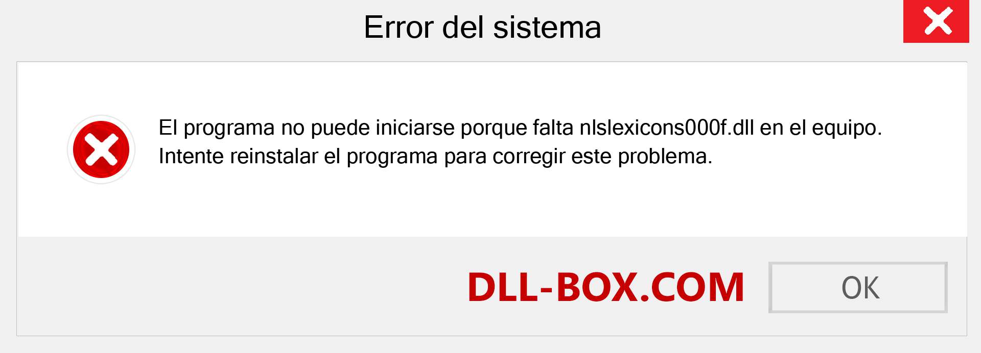 ¿Falta el archivo nlslexicons000f.dll ?. Descargar para Windows 7, 8, 10 - Corregir nlslexicons000f dll Missing Error en Windows, fotos, imágenes