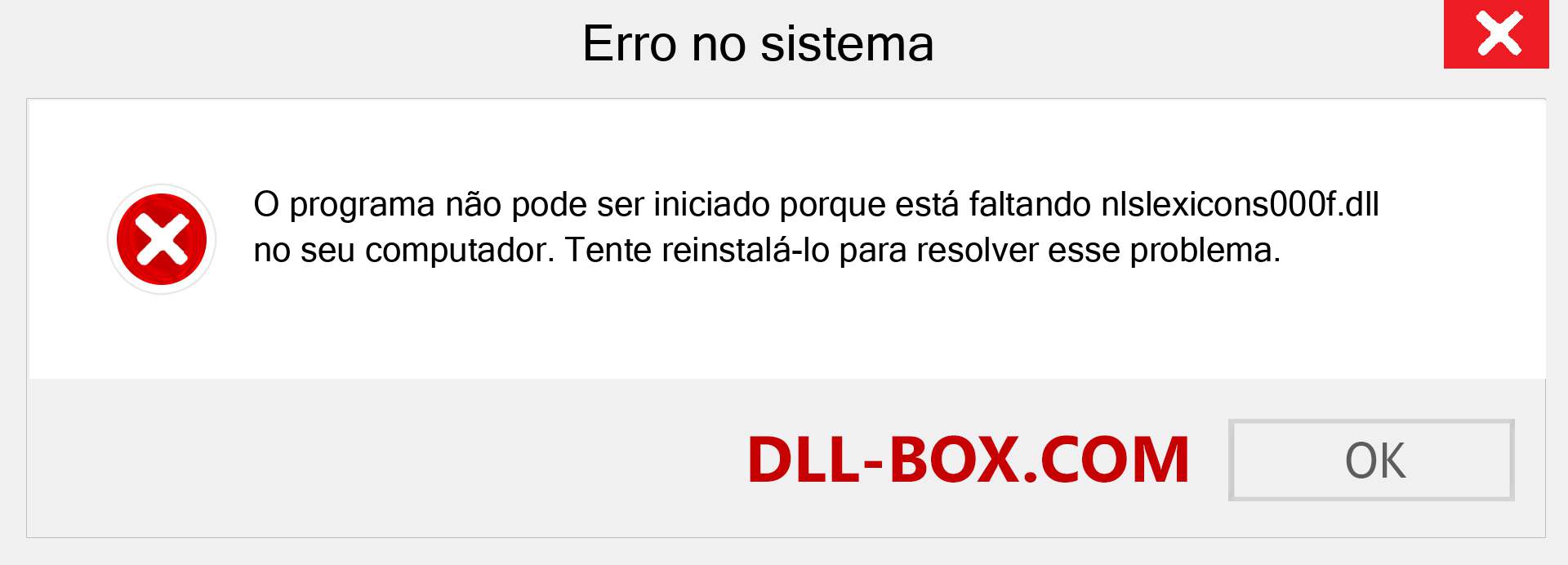 Arquivo nlslexicons000f.dll ausente ?. Download para Windows 7, 8, 10 - Correção de erro ausente nlslexicons000f dll no Windows, fotos, imagens